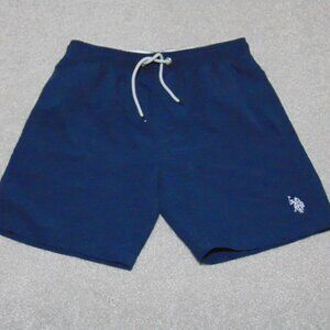 US Polo Assn Boys Board Swim Shorts Medium Blue Line